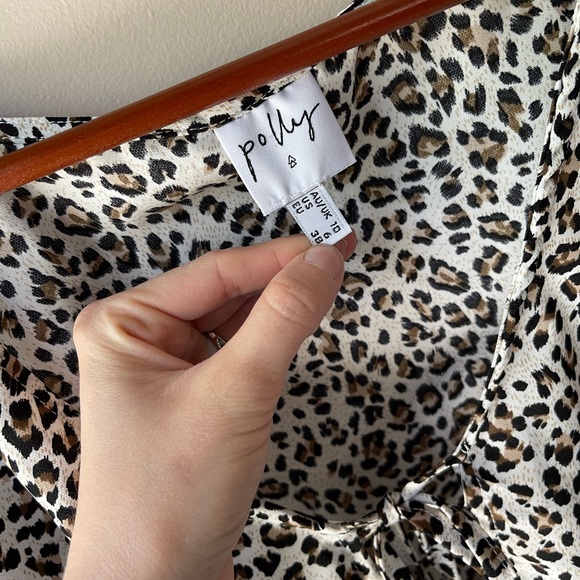 Princess Polly Arman Animal Print Cropped Tie Top Ruffle Hem Size 6 - Picture 6 of 6